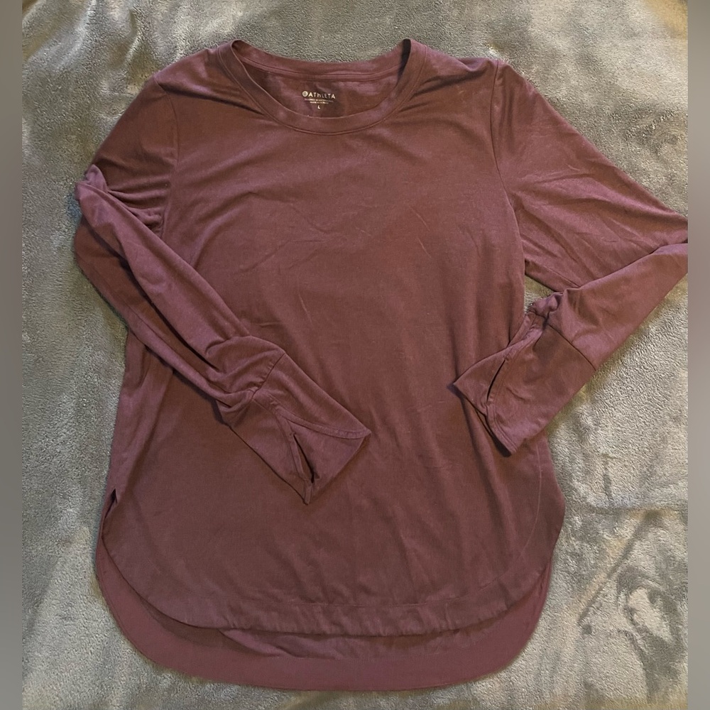 Athleta Maroon Long Sleeve Top